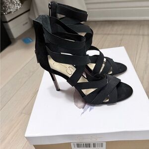 Jessica Simpson Black Strappy Stiletto Heels